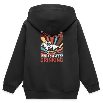 Derby Rider Weekend Forecast Course de chevaux - Sweat Premium à capuche zippé enfant bio - noir - Dos - AI Model Kid Male (0cm)