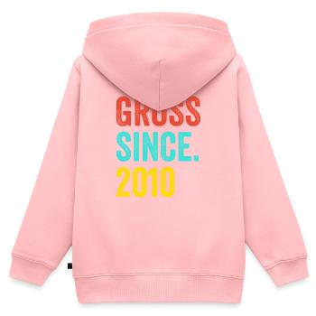 Lustiger Geburtstag brutto seit 2010 - Kinder Premium Organic Zip Hoodie - Rosa - Hinten - AI Model Kid Female (0cm)