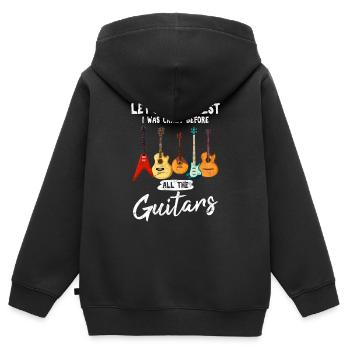 Soyons honnêtes Drôle guitariste guitariste sur le thème - Sweat Premium à capuche zippé enfant bio - noir - Dos - AI Model Kid Male (0cm)