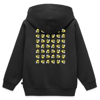 Hummel Muster - Kinder Premium Organic Zip Hoodie - Schwarz - Hinten - AI Model Kid Male (0cm)