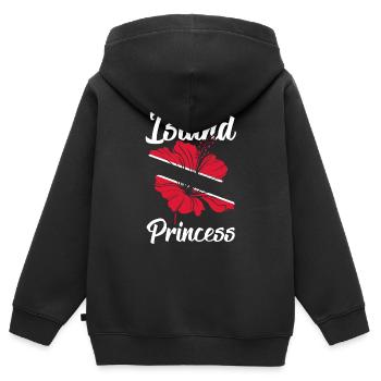 Trinité-et-Tobago Drapeau île de Trinité-et-Tobago - Sweat Premium à capuche zippé enfant bio - noir - Dos - AI Model Kid Male (0cm)
