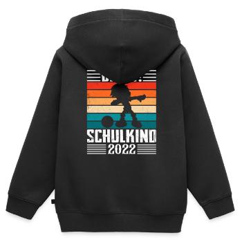 Schulkind 2022 - Kinder Premium Organic Zip Hoodie - Schwarz - Hinten - AI Model Kid Male (0cm)