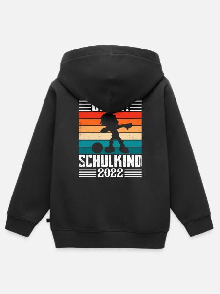 Schulkind 2022 - Kinder Premium Organic Zip Hoodie - Schwarz