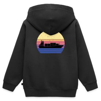 Navire d’alimentation - Sweat Premium à capuche zippé enfant bio - noir - Dos - AI Model Kid Male (0cm)