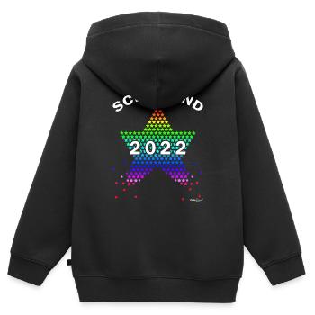 Schulkind 2022 - Kinder Premium Organic Zip Hoodie - Schwarz - Hinten - AI Model Kid Male (0cm)