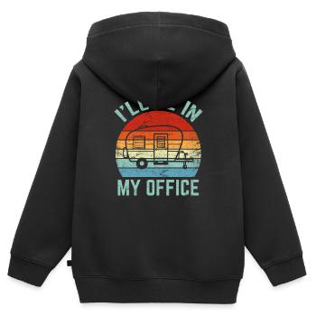 I’ll Be In My Office Funny Drummer Percussion Drum - Sweat Premium à capuche zippé enfant bio - noir - Dos - AI Model Kid Male (0cm)