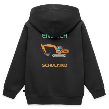 Endlich Schulkind mit Bagger - 2022 | Schulanfang - Kinder Premium Organic Zip Hoodie - Schwarz - Hinten - AI Model Kid Male (0cm)