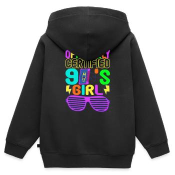 90er Party 90er Jahre - Kinder Premium Organic Zip Hoodie - Schwarz - Hinten - AI Model Kid Male (0cm)