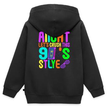 90er Party 90er Jahre - Kinder Premium Organic Zip Hoodie - Schwarz - Hinten - AI Model Kid Male (0cm)