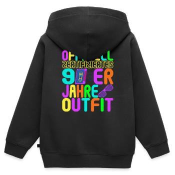 90er Party 90er Jahre - Kinder Premium Organic Zip Hoodie - Schwarz - Hinten - AI Model Kid Male (0cm)