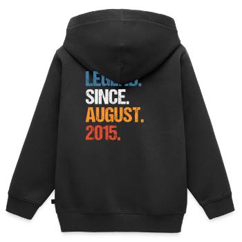Legend Since August 2015 Geburtstag - Kinder Premium Organic Zip Hoodie - Schwarz - Hinten - AI Model Kid Male (0cm)