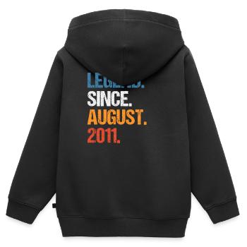 Legend Since August 2011 Geburtstag - Kinder Premium Organic Zip Hoodie - Schwarz - Hinten - AI Model Kid Male (0cm)