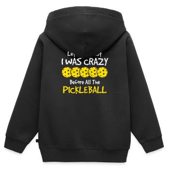 Soyons honnêtes Drôle pickleball joueur pickleball - Sweat Premium à capuche zippé enfant bio - noir - Dos - AI Model Kid Male (0cm)