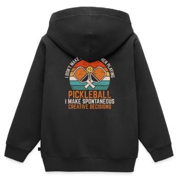 Je ne fais pas d’erreurs Drôle pickleball Player Spor - Sweat Premium à capuche zippé enfant bio - noir - Dos - AI Model Kid Male (0cm)