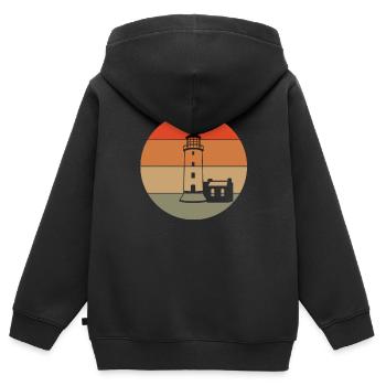 Phare - Sweat Premium à capuche zippé enfant bio - noir - Dos - AI Model Kid Male (0cm)
