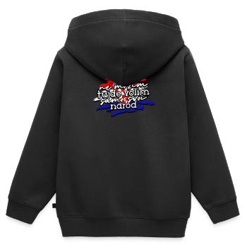 Balkan Croatie Slogan Drapeau fier - Balkans - Sweat Premium à capuche zippé enfant bio - noir - Dos - AI Model Kid Male (0cm)