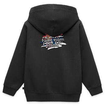 Balkan Serbia Slogan Flag proud - Balkans - Sweat Premium à capuche zippé enfant bio - noir - Dos - AI Model Kid Male (0cm)