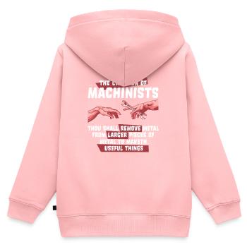 Machiniste Soudeur Serrurier - Sweat Premium à capuche zippé enfant bio - rose - Dos - AI Model Kid Female (0cm)