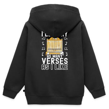 Organiste Joueur d’orgue - Sweat Premium à capuche zippé enfant bio - noir - Dos - AI Model Kid Male (0cm)