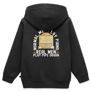 Organiste Joueur d’orgue - Sweat Premium à capuche zippé enfant bio - noir - Dos - AI Model Kid Male (0cm)