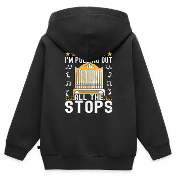 Organiste Joueur d’orgue - Sweat Premium à capuche zippé enfant bio - noir - Dos - AI Model Kid Male (0cm)