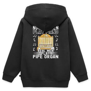 Organiste Joueur d’orgue - Sweat Premium à capuche zippé enfant bio - noir - Dos - AI Model Kid Male (0cm)