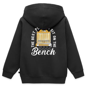 Organiste Joueur d’orgue - Sweat Premium à capuche zippé enfant bio - noir - Dos - AI Model Kid Male (0cm)