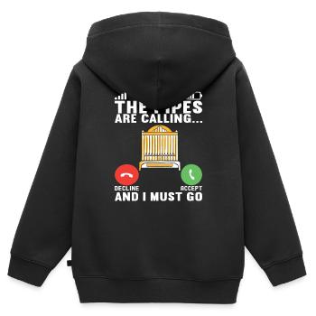 Organiste Joueur d’orgue - Sweat Premium à capuche zippé enfant bio - noir - Dos - AI Model Kid Male (0cm)