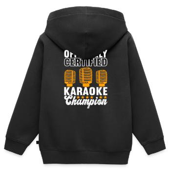 Karaoke Karaoke Evening - Kids Premium Organic Zip-up Hoodie - black - Back - AI Model Kid Male (0cm)