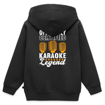 Karaoke Karaoke Evening - Kids Premium Organic Zip-up Hoodie - black - Back - AI Model Kid Male (0cm)