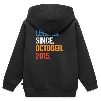 Legend Since Oktober 2015 Geburtstag - Kinder Premium Organic Zip Hoodie - Schwarz - Hinten - AI Model Kid Male (0cm)