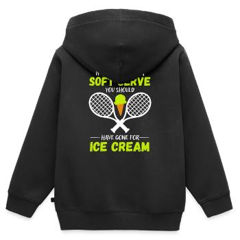 Si vous vouliez une chemise de tennis soft serve drôle - Sweat Premium à capuche zippé enfant bio - noir - Dos - AI Model Kid Male (0cm)