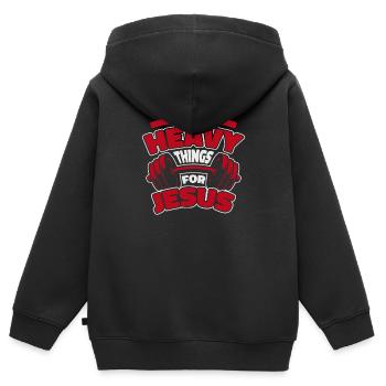 Weightlifting Fitness Bodybuilding Weightlifter - Kids Premium Organic Zip-up Hoodie - black - Back - AI Model Kid Male (0cm)