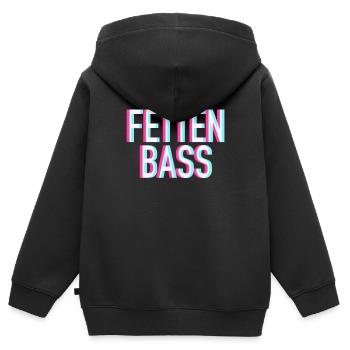 Fat Bass Raver Design - Sweat Premium à capuche zippé enfant bio - noir - Dos - AI Model Kid Male (0cm)