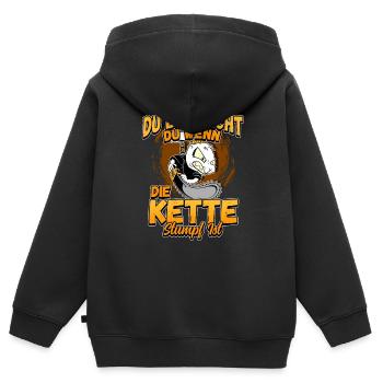Du Bist Nicht Du Wenn Die Kette Stumpf Ist Förster - Kinder Premium Organic Zip Hoodie - Schwarz - Hinten - AI Model Kid Male (0cm)