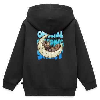 Jolie chemise de sommeil avec chien endormi sur la lune - Sweat Premium à capuche zippé enfant bio - noir - Dos - AI Model Kid Male (0cm)