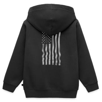 USA Flagge Amerika Design - Kinder Premium Organic Zip Hoodie - Schwarz - Hinten - AI Model Kid Male (0cm)