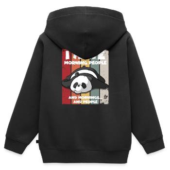 Je déteste les gens du matin et les matins et les gens - Sweat Premium à capuche zippé enfant bio - noir - Dos - AI Model Kid Male (0cm)