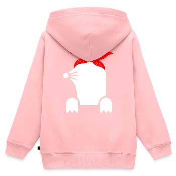 La taupe - Sweat Premium à capuche zippé enfant bio - rose - Dos - AI Model Kid Female (0cm)