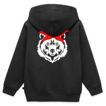 Ours suisse - Sweat Premium à capuche zippé enfant bio - noir - Dos - AI Model Kid Male (0cm)