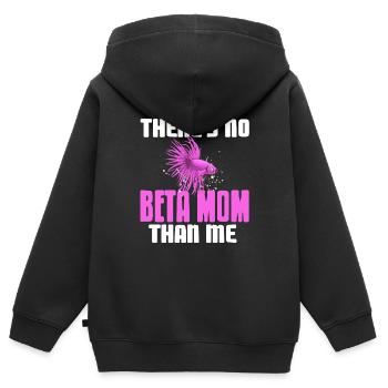 There's No Beta Mom Than Me Funny T-Shirt Present - Kinder Premium Organic Zip Hoodie - Schwarz - Hinten - AI Model Kid Male (0cm)