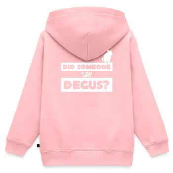 Degu Joke Degus - Kinder Premium Organic Zip Hoodie - Rosa - Hinten - AI Model Kid Female (0cm)