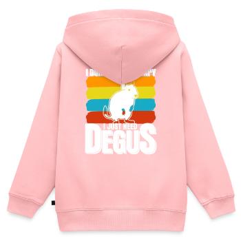 Degu Therapy Degus - Kinder Premium Organic Zip Hoodie - Rosa - Hinten - AI Model Kid Female (0cm)