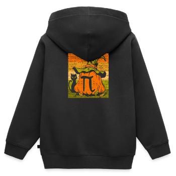 Kürbiskuchen Lustig Halloween Pi Tag Wortspiel - Kinder Premium Organic Zip Hoodie - Schwarz - Hinten - AI Model Kid Male (0cm)