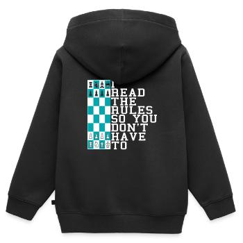 CHESS I Read The Rules So You Don't Have To - Kinder Premium Organic Zip Hoodie - Schwarz - Hinten - AI Model Kid Male (0cm)
