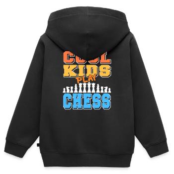 Cool Kids Play Chess Awesome Retro T-Shirt - Kinder Premium Organic Zip Hoodie - Schwarz - Hinten - AI Model Kid Male (0cm)