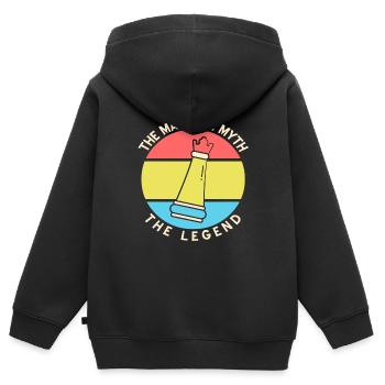 Retro The Man The Myth The Legend Queen Chess - Kinder Premium Organic Zip Hoodie - Schwarz - Hinten - AI Model Kid Male (0cm)