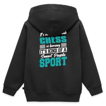 It's OK If You Think Chess Is Boring Funny Tee - Kinder Premium Organic Zip Hoodie - Schwarz - Hinten - AI Model Kid Male (0cm)