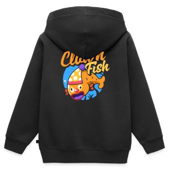 Circus Performer Clown Fish Funny - Kinder Premium Organic Zip Hoodie - Schwarz - Hinten - AI Model Kid Male (0cm)