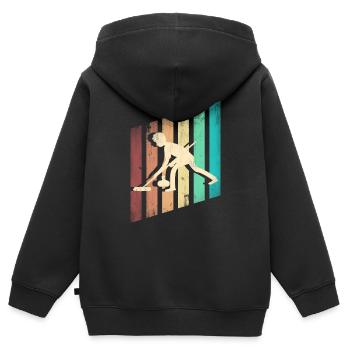 Curling Player Silhouette Curling Sport for a - Kinder Premium Organic Zip Hoodie - Schwarz - Hinten - AI Model Kid Male (0cm)
